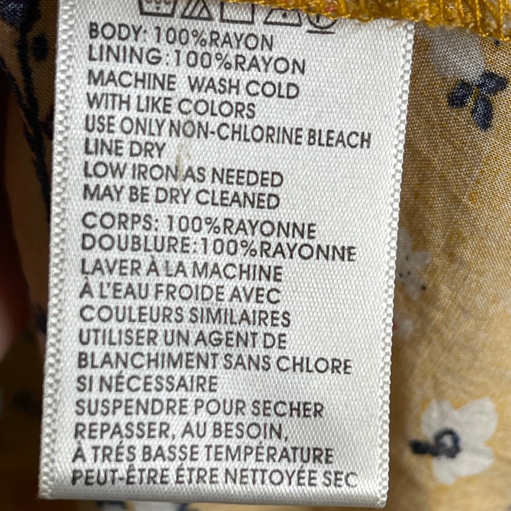 Cooperative Cindy Dress Womens 2 Mustard Yellow Ditsy Floral Preppy Cottage Boho - Picture 5 of 9